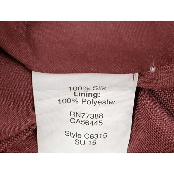 Madewell Women Dream Drift Overlay Palm Tree Silk Dress Lined Brown Size 4 C6315 - Picture 9 of 9